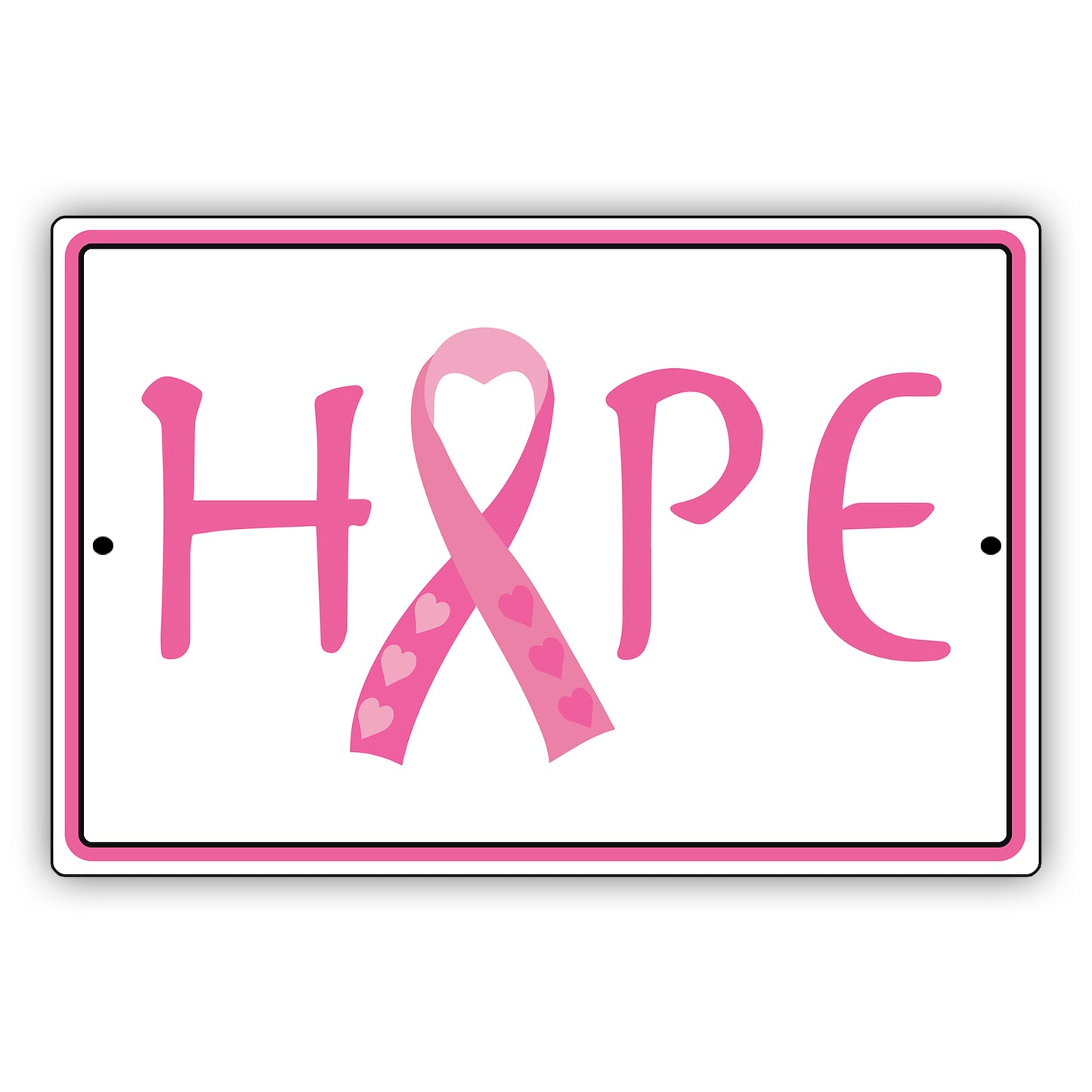 Hope breast cancer vector aluminum metal sign
