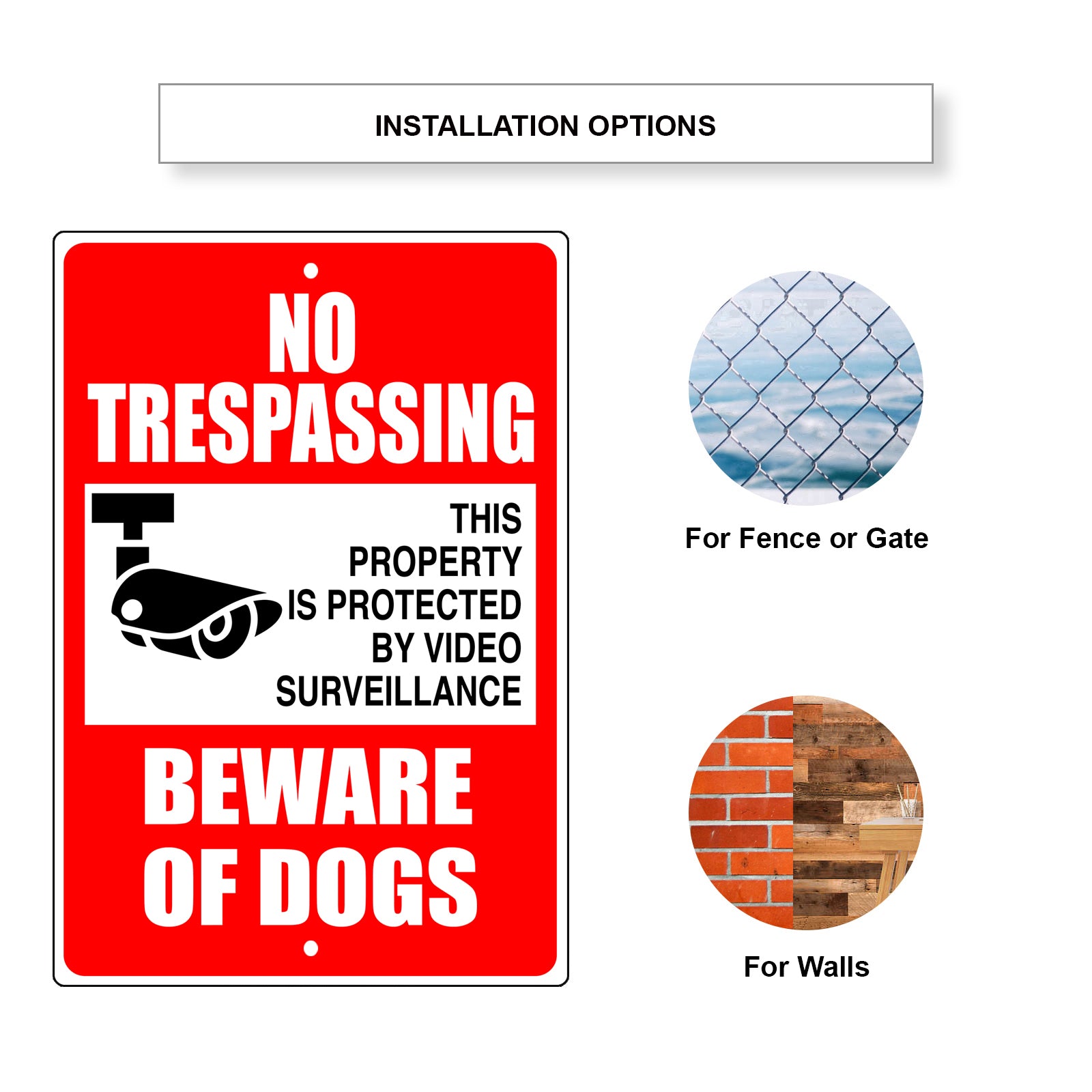 No trespassing beware of dogs aluminum metal sign