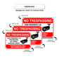 No trespassing this property is protected by video surveillance aluminum metal signs