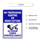 No Trespassing Hunting Or Wood Cutting Aluminum Metal Sign