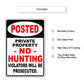 Posted Private Property No Hunting Aluminum Metal Sign