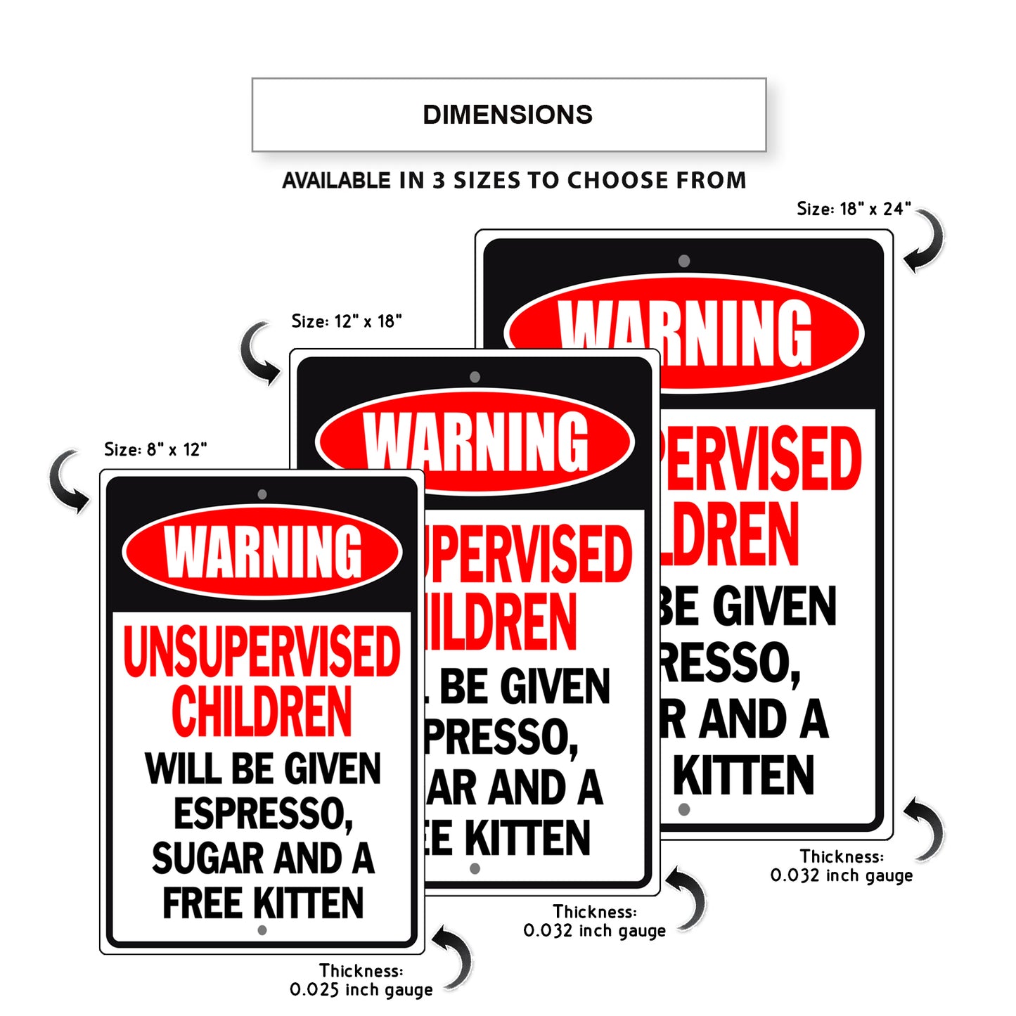 Espresso, Sugar And A Free Kitten Aluminum Metal Sign