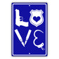 Love Policeman Vector Aluminum Metal Sign Blue