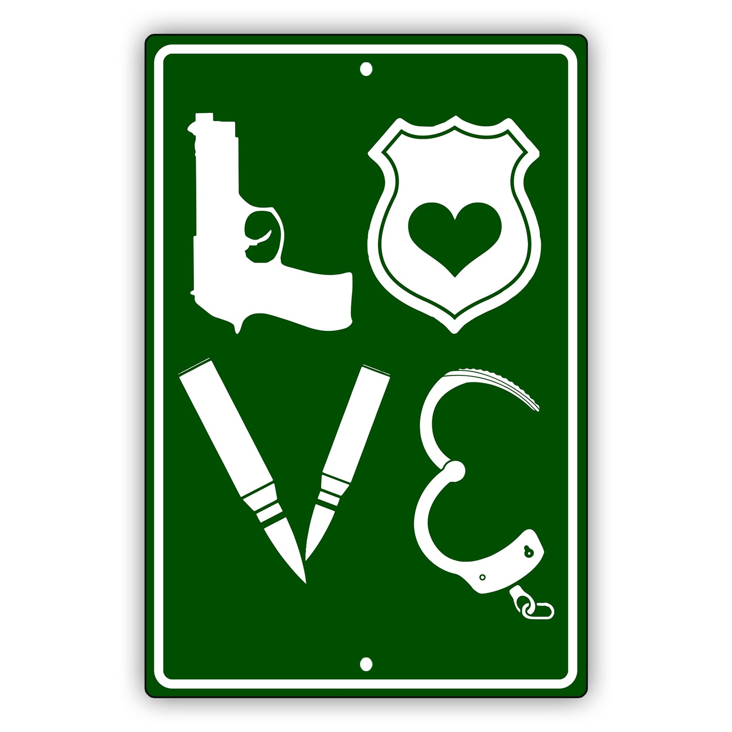 Policeman Vector Aluminum Metal Sign