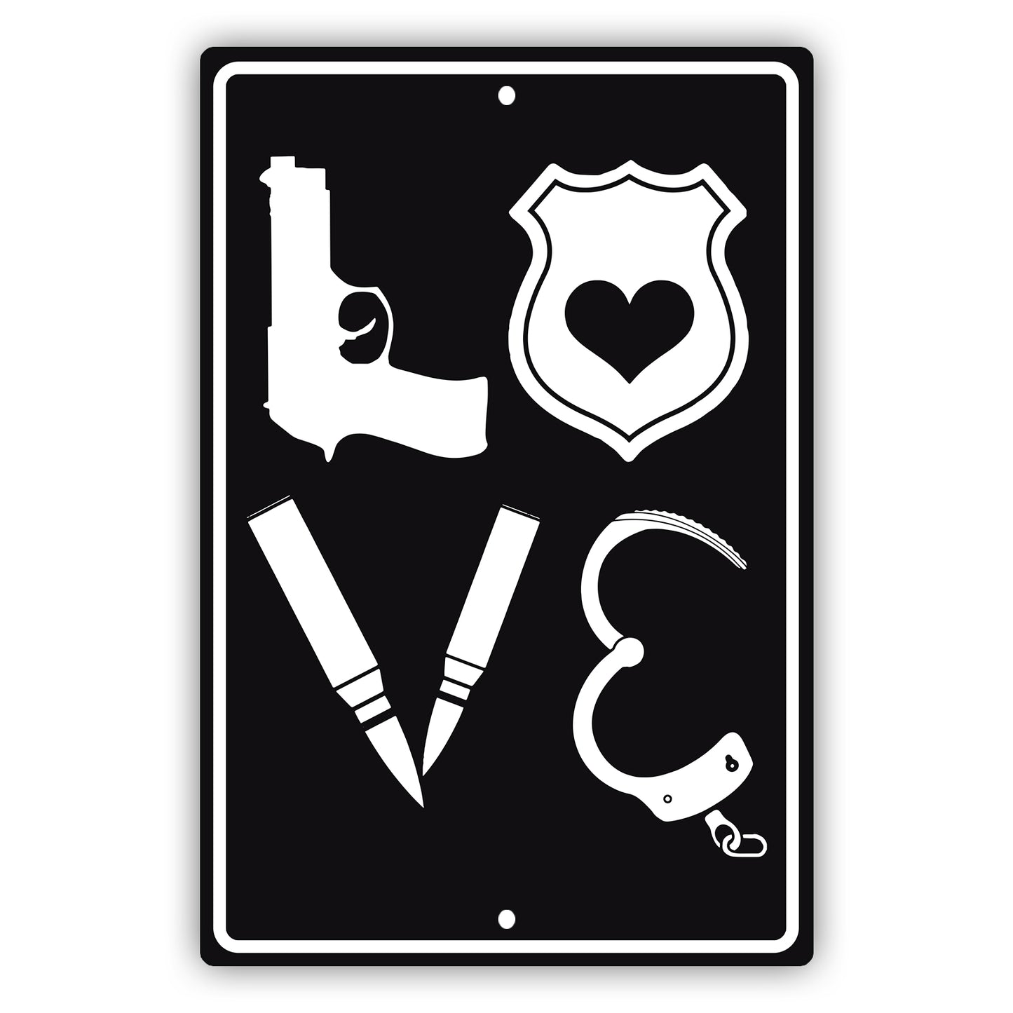 Love Policeman Vector Aluminum Metal Sign