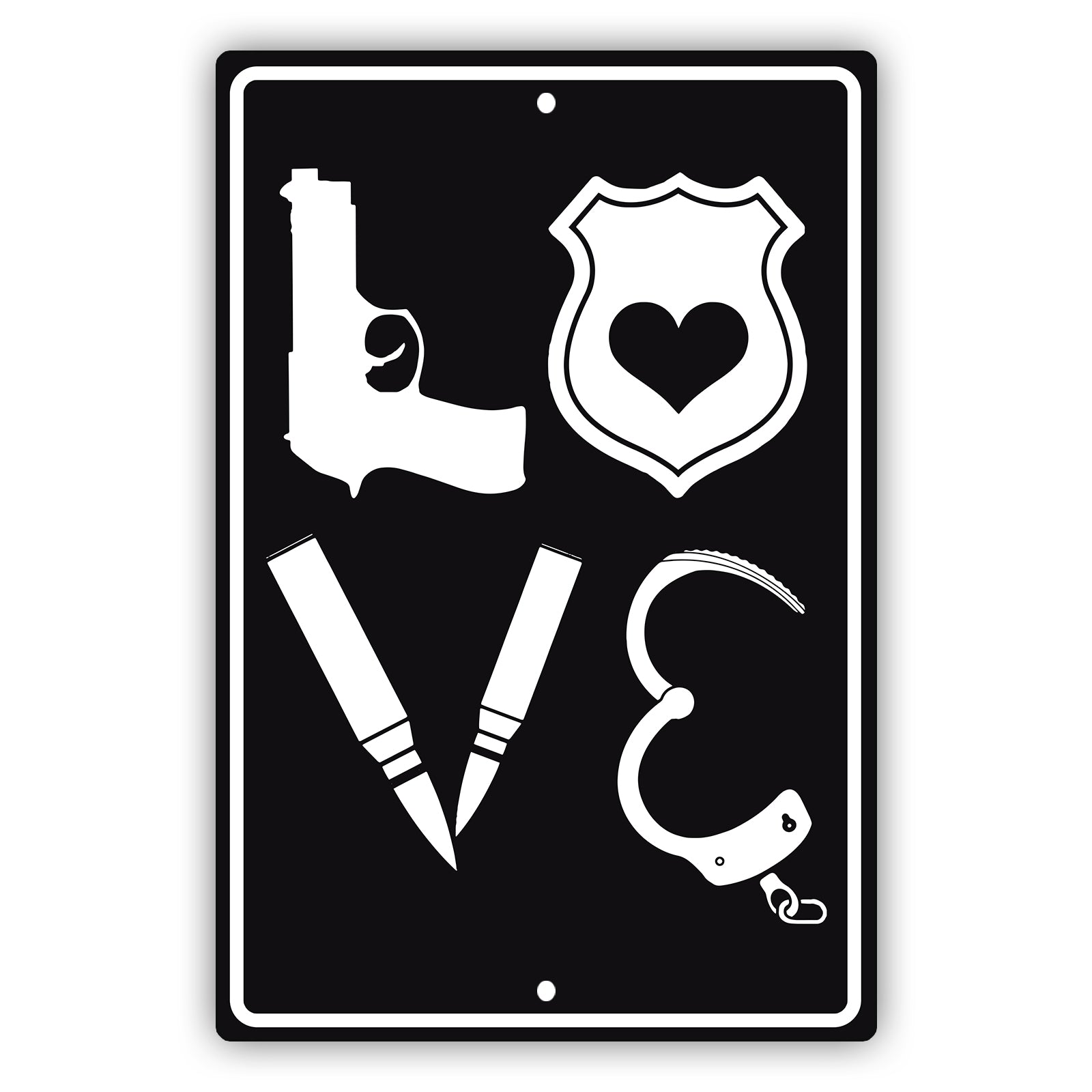 Love Policeman Vector Aluminum Metal Sign