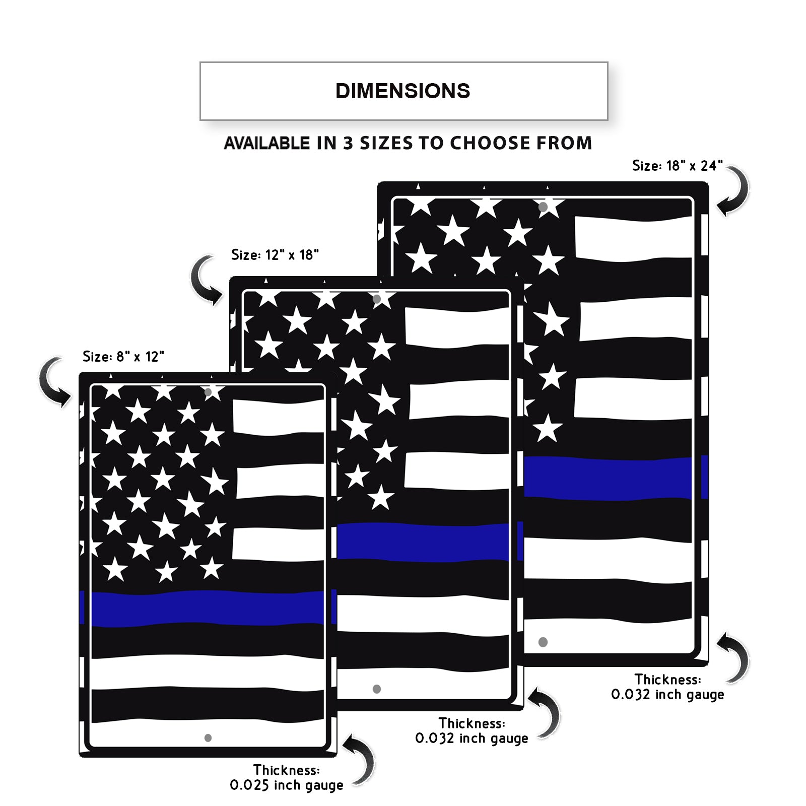 America-Police-Flag-Aluminum-Metal-Sign