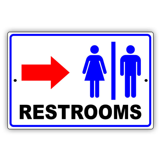 Restrooms-Right-Side-Aluminum-Metal-Sign