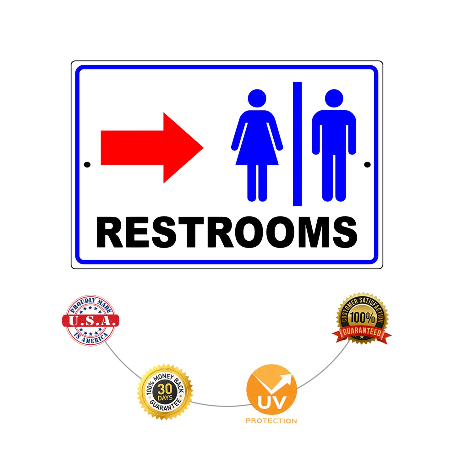 Restrooms-Right-Side-Aluminum-Metal-Sign