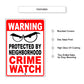 Waring Protected By Neighborhood Crime Watch Aluminum Metal Sign