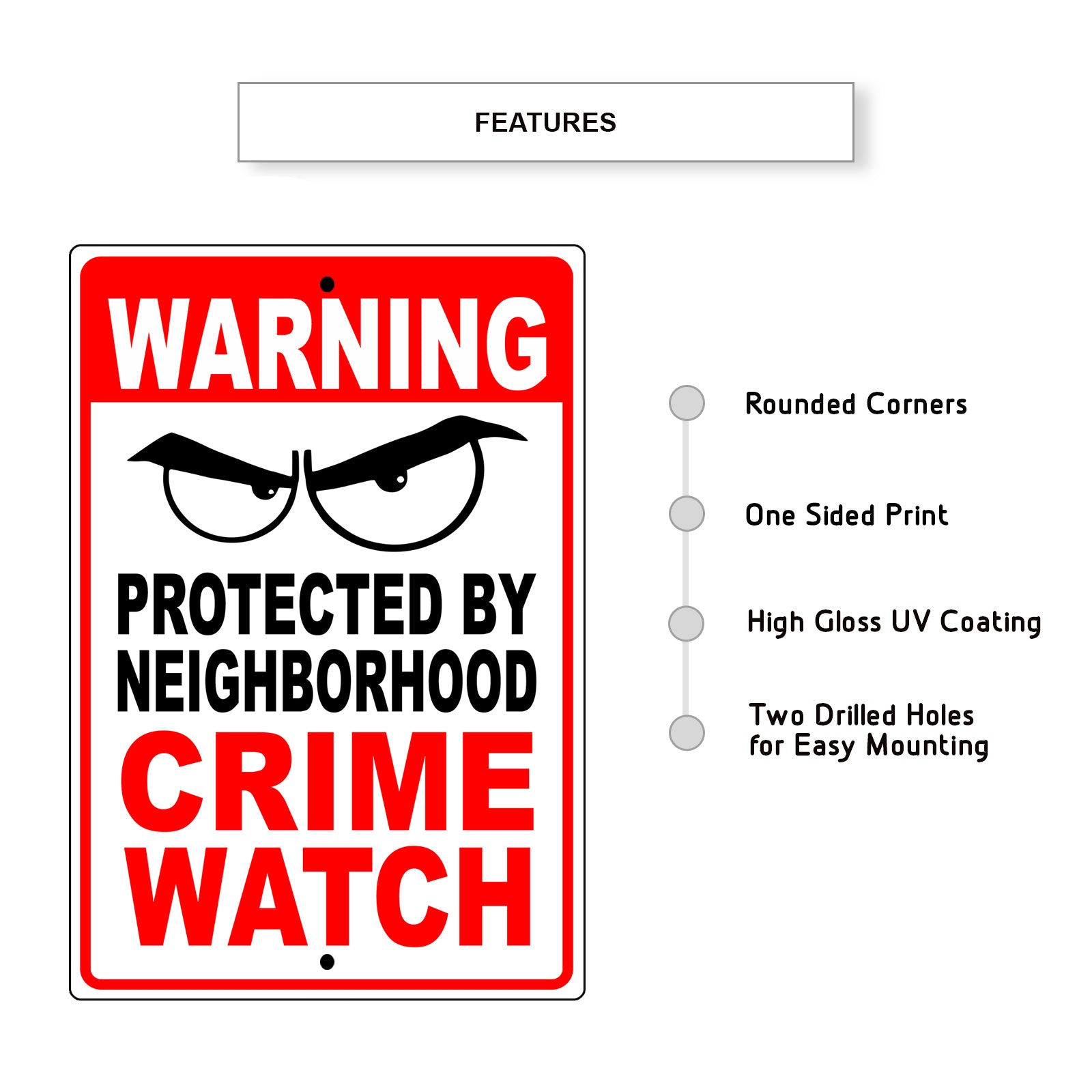 Waring Protected By Neighborhood Crime Watch Aluminum Metal Sign