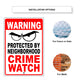 Waring Protected By Neighborhood Crime Watch Aluminum Metal Sign