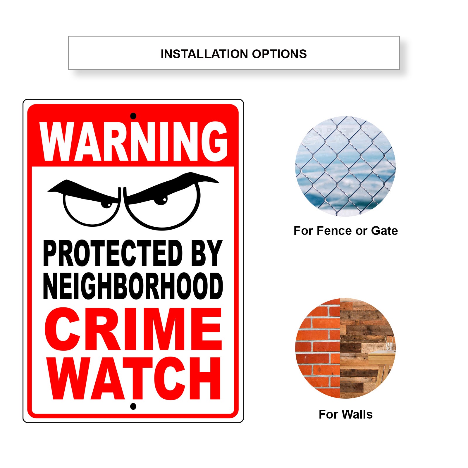 Waring Protected By Neighborhood Crime Watch Aluminum Metal Sign