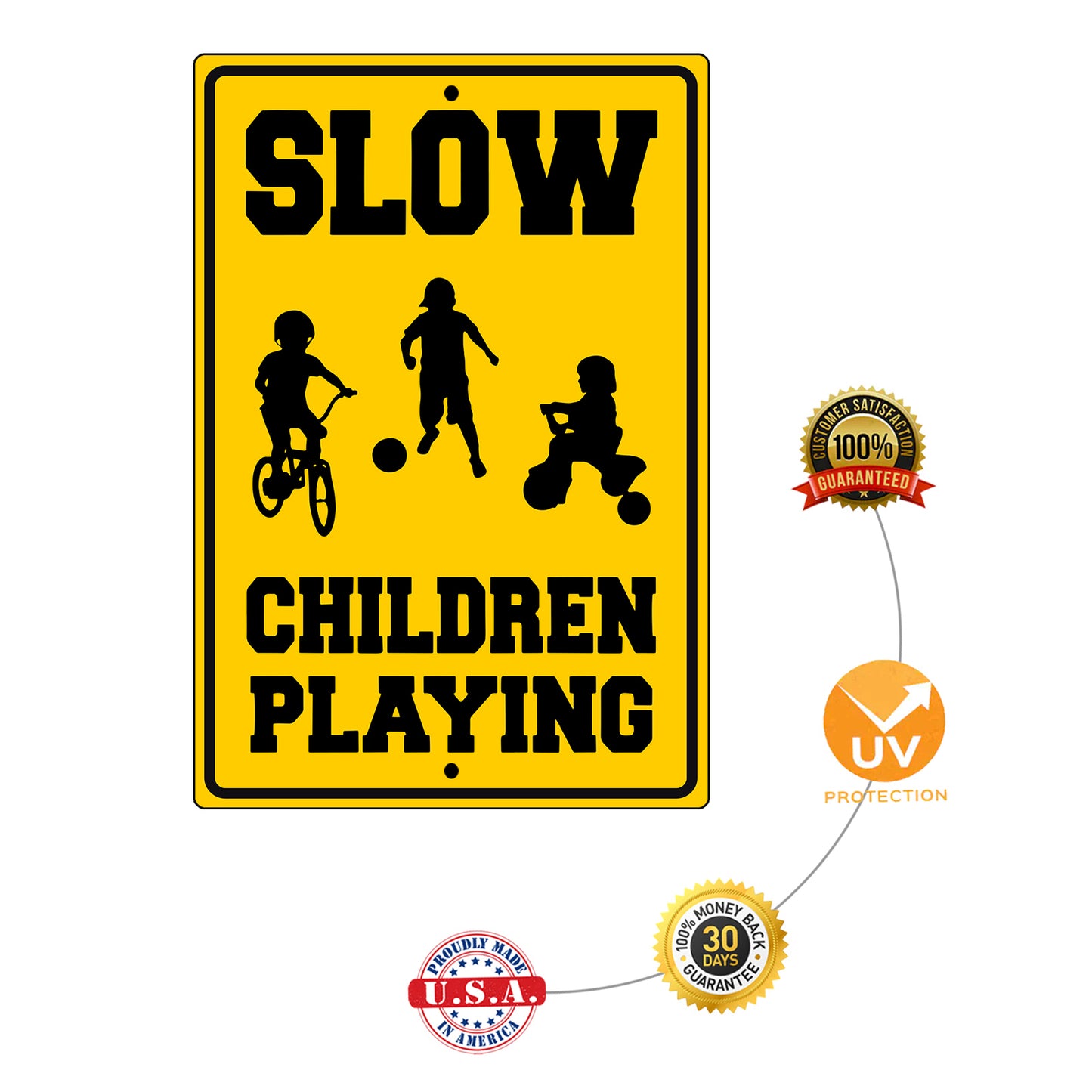 Slow Children Playing Aluminum Metal Sign
