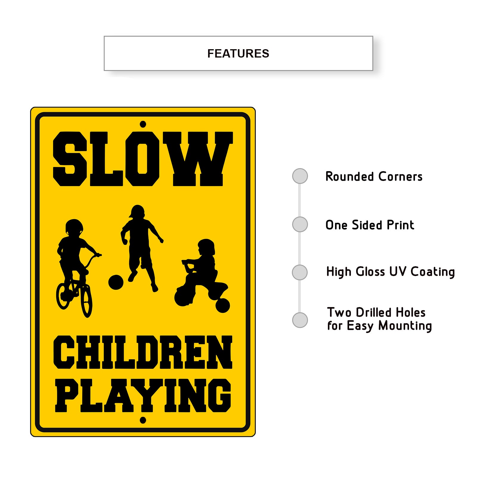 Slow Children Playing Aluminum Metal Sign – Sign Fever