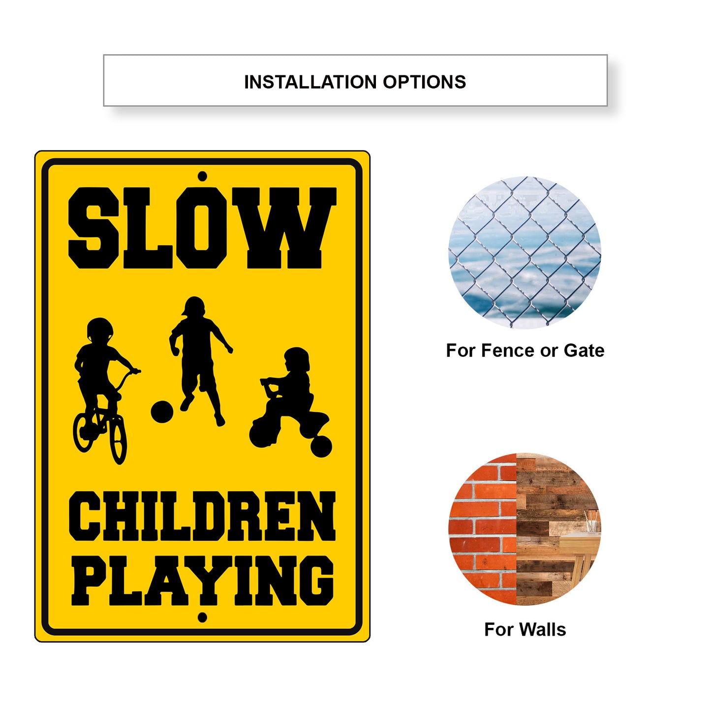 Slow Children Playing Aluminum Metal Sign