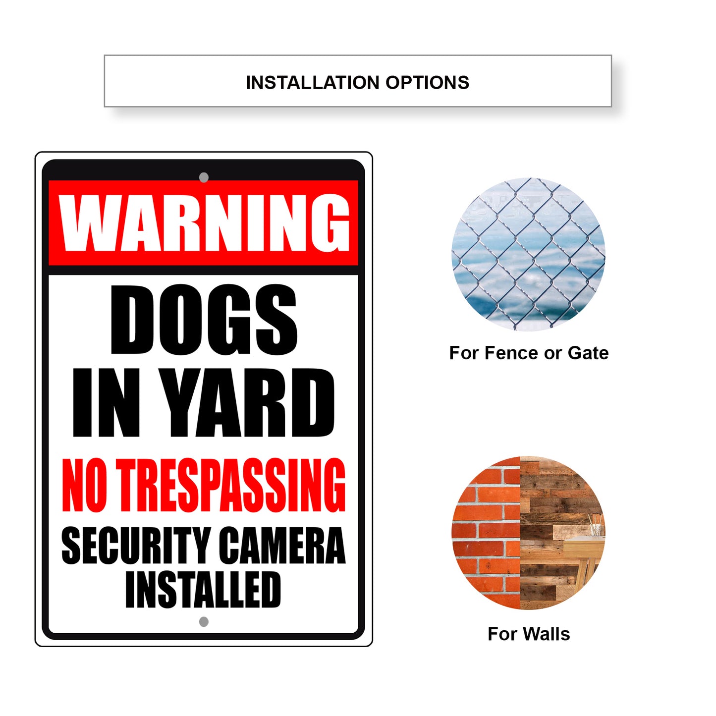 Warning Dogs In Yards Aluminum Metal Sign