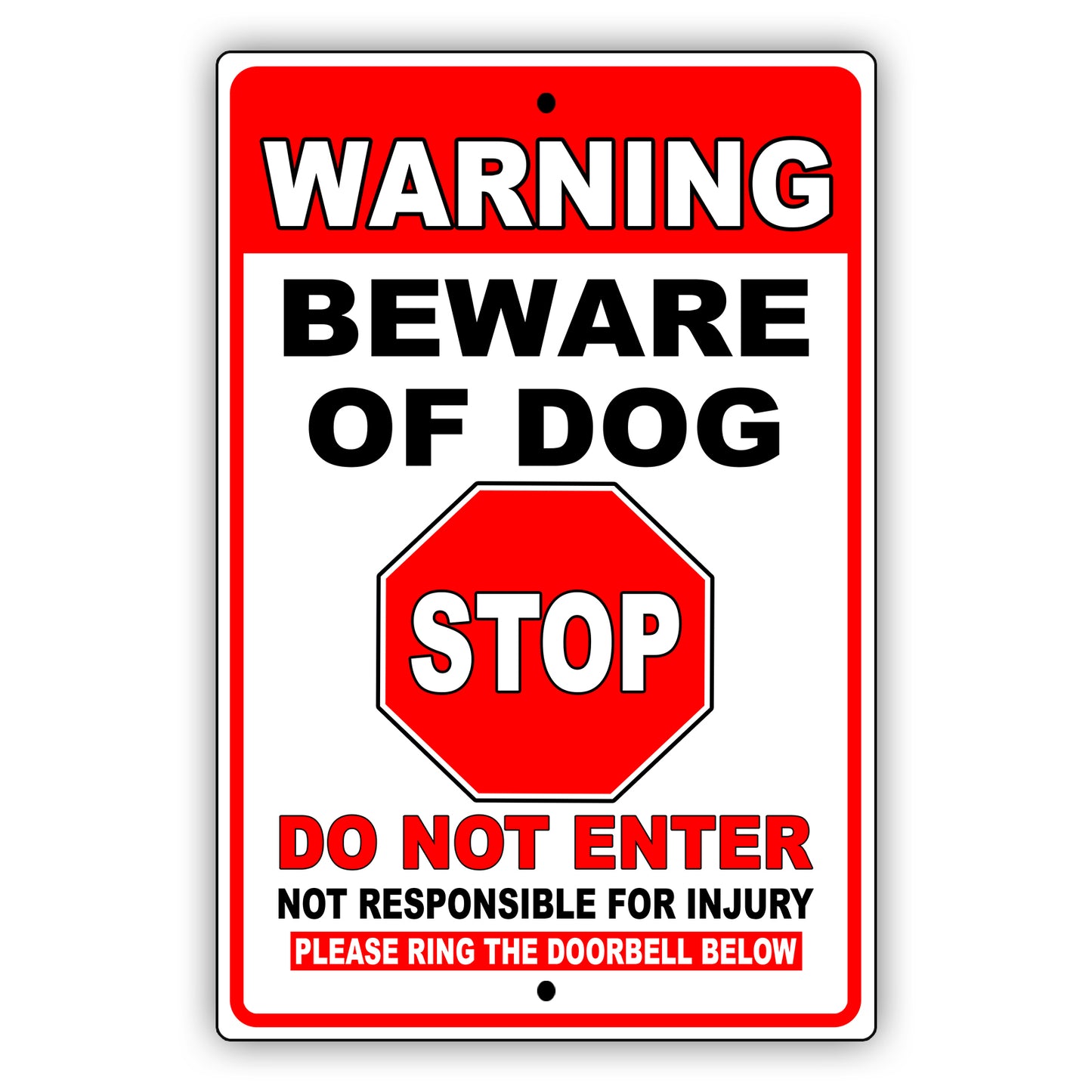 Please Ring The Doorbell Below Aluminum Metal Sign
