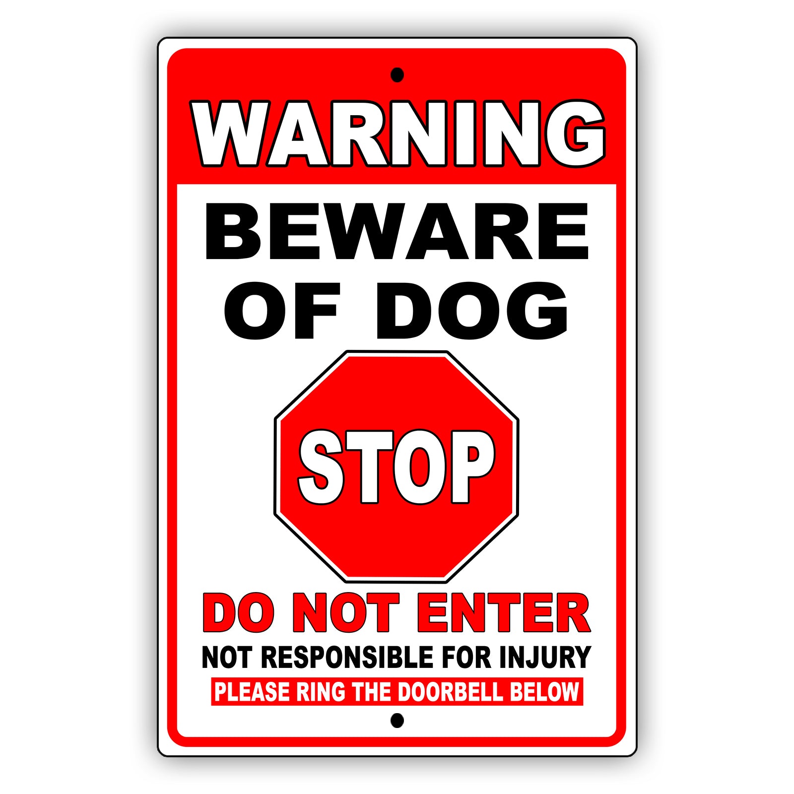 Please Ring The Doorbell Below Aluminum Metal Sign