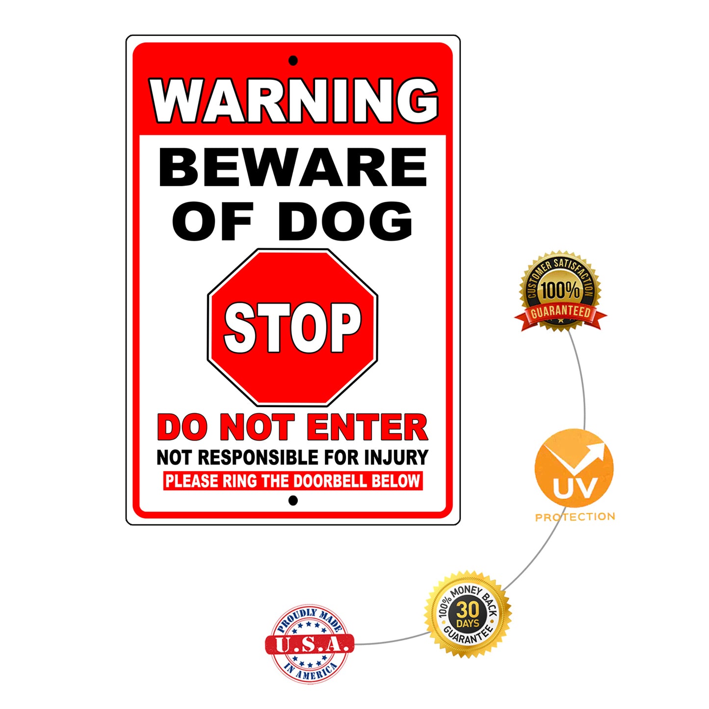 Please Ring The Doorbell Below Aluminum Metal Sign