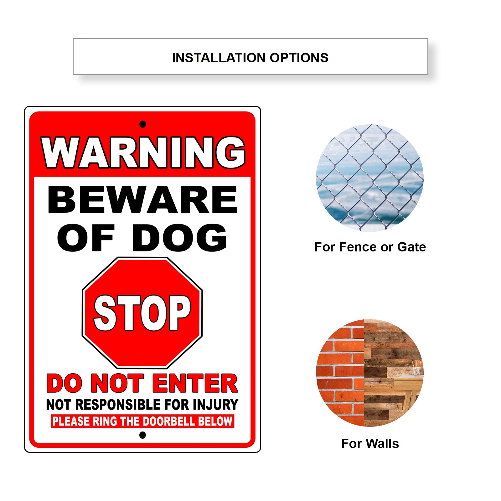 Please Ring The Doorbell Below Aluminum Metal Sign