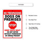 No Trespassing Dogs On Premises Stop Keep Gate Shut Aluminum Metal Sign
