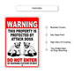 Warning this property is protected by attack dogs do not enter aluminum metal sign