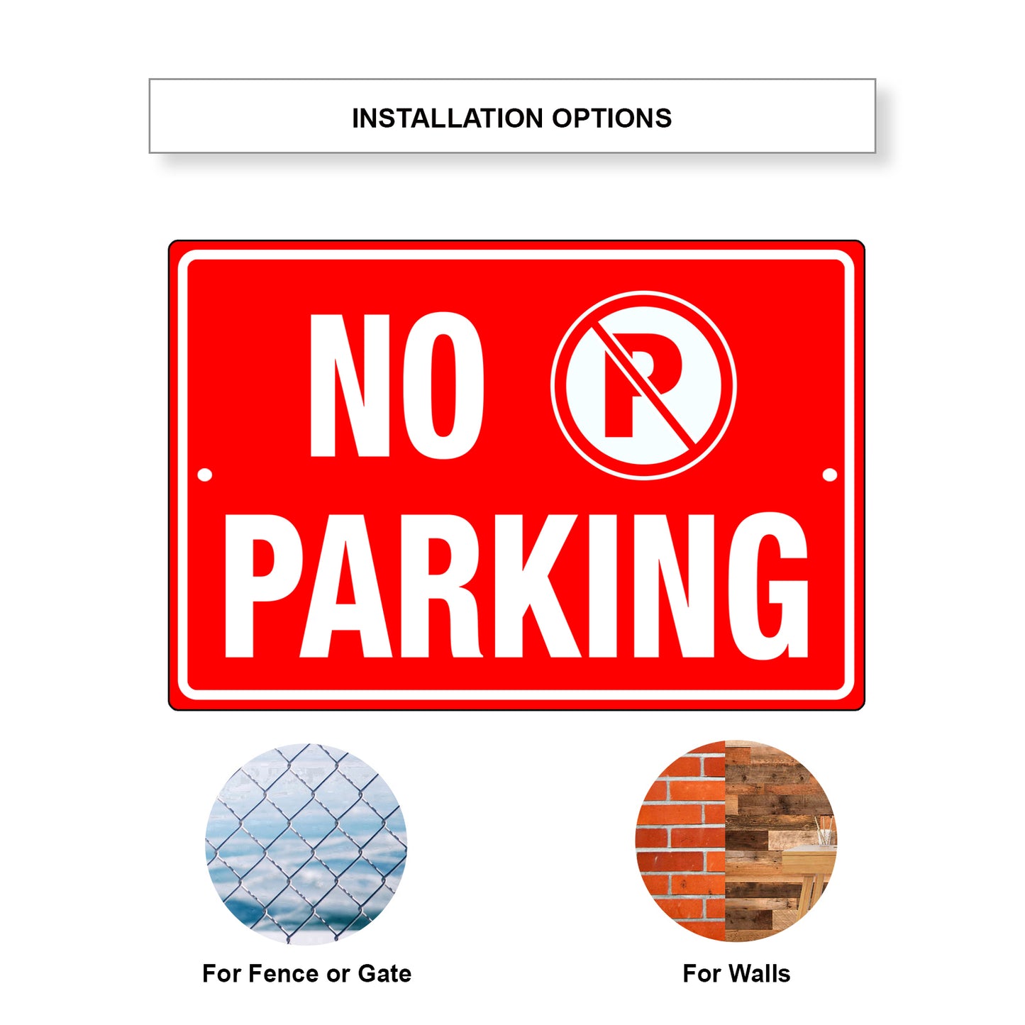 No parking aluminum metal sign