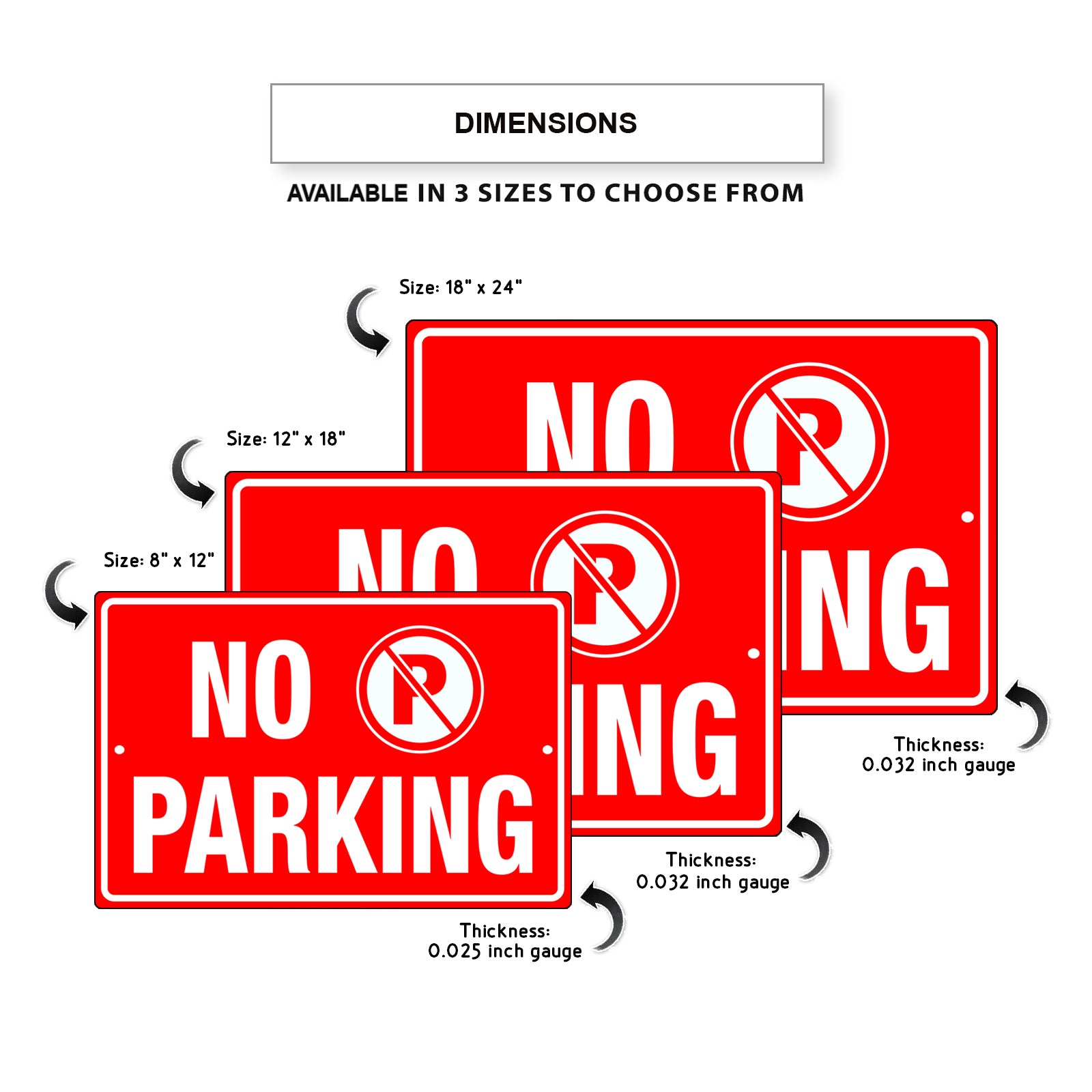 No parking aluminum metal sign
