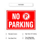 No parking aluminum metal sign
