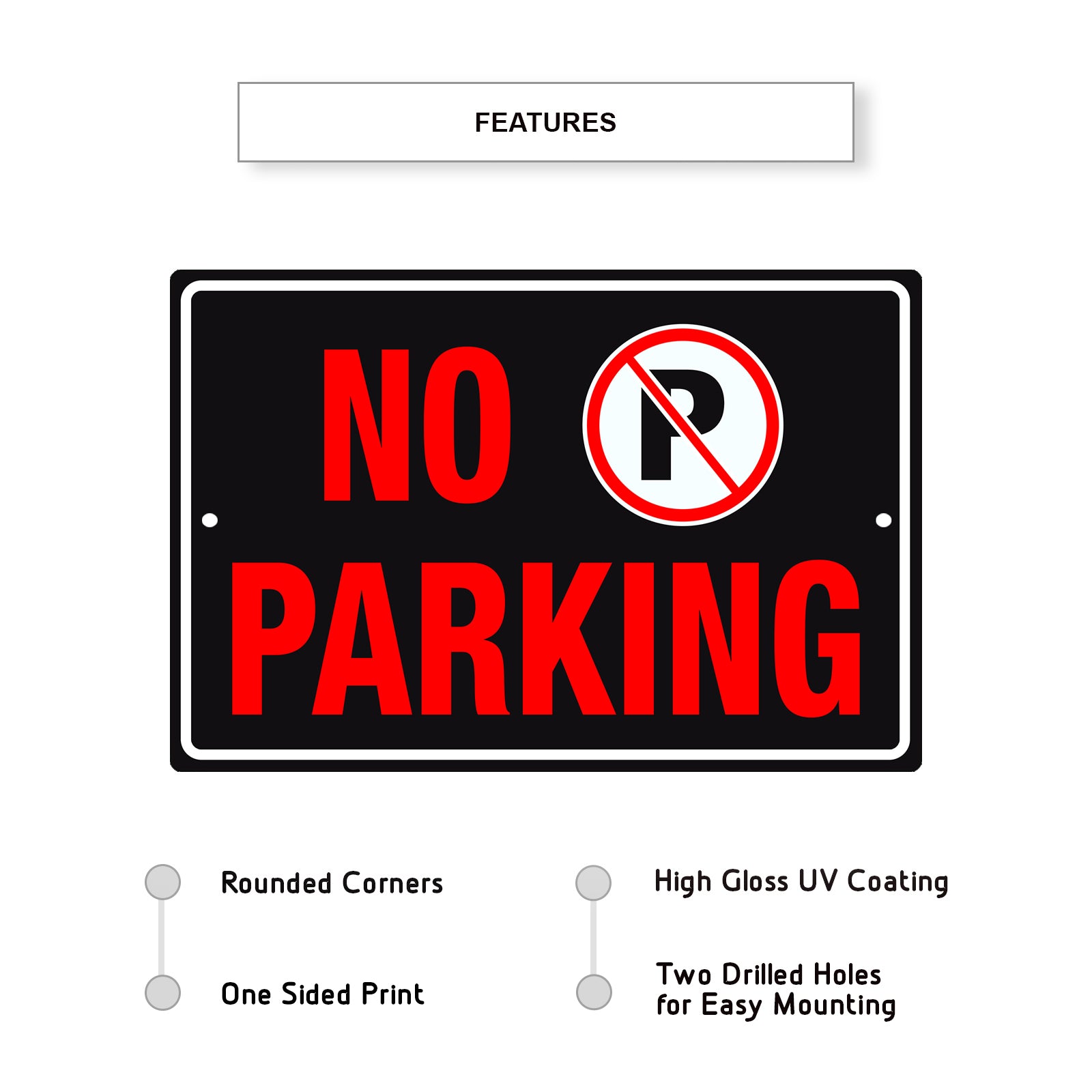 No parking aluminum metal sign
