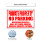 Private property no parking violating vehicles will be towed away at vehicle owner's expense aluminum metal sign