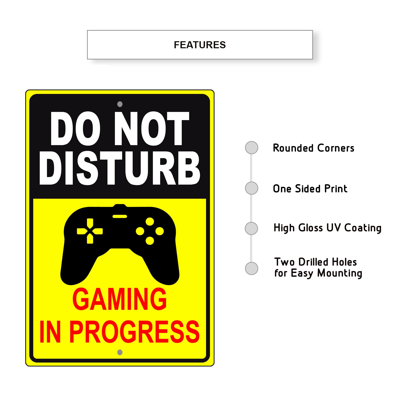 Do Not Disturb Gaming In Progress Aluminum Metal Sign Sign Fever 04 000765YK SMockup3 