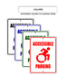 Accessible parking aluminum metal sign