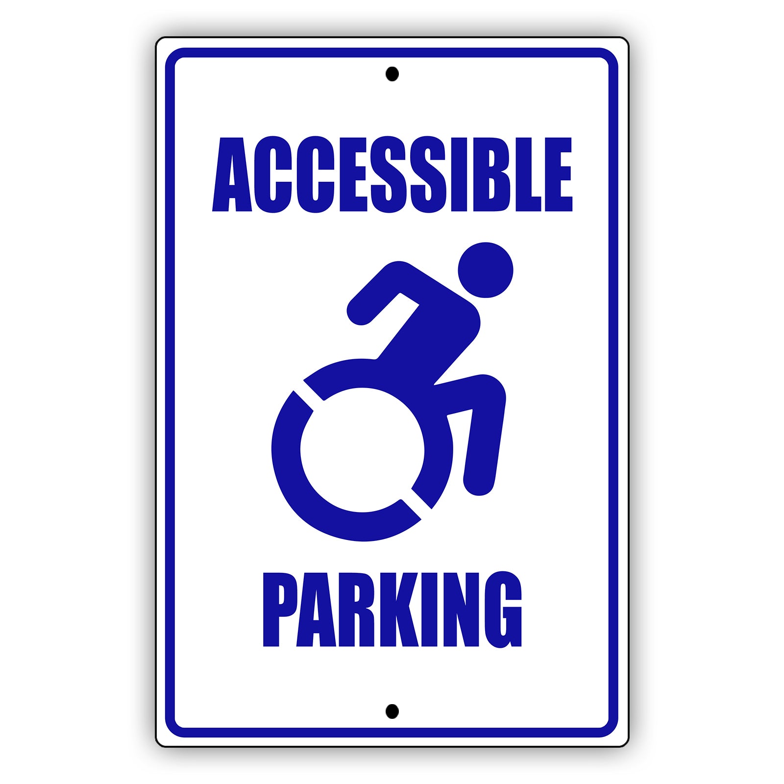 Accessible parking aluminum metal sign