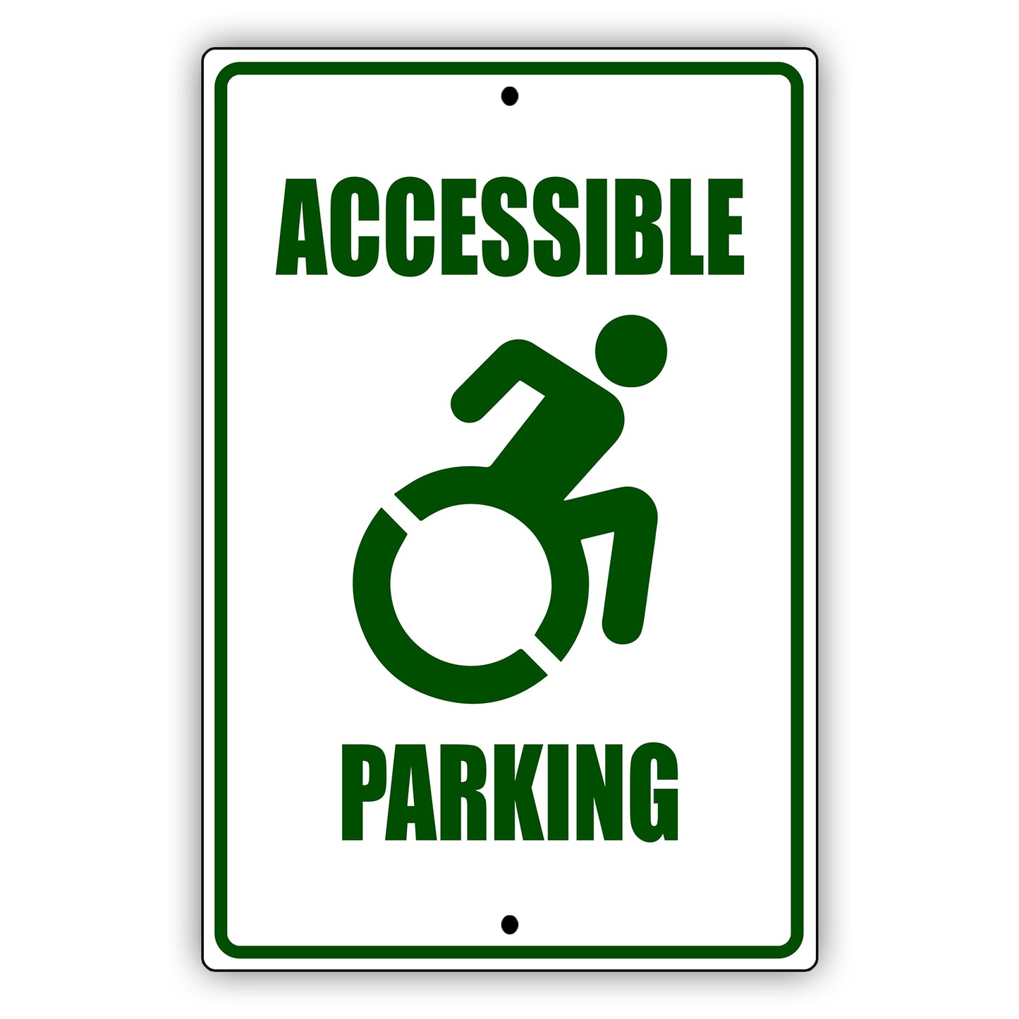 Accessible parking aluminum metal sign