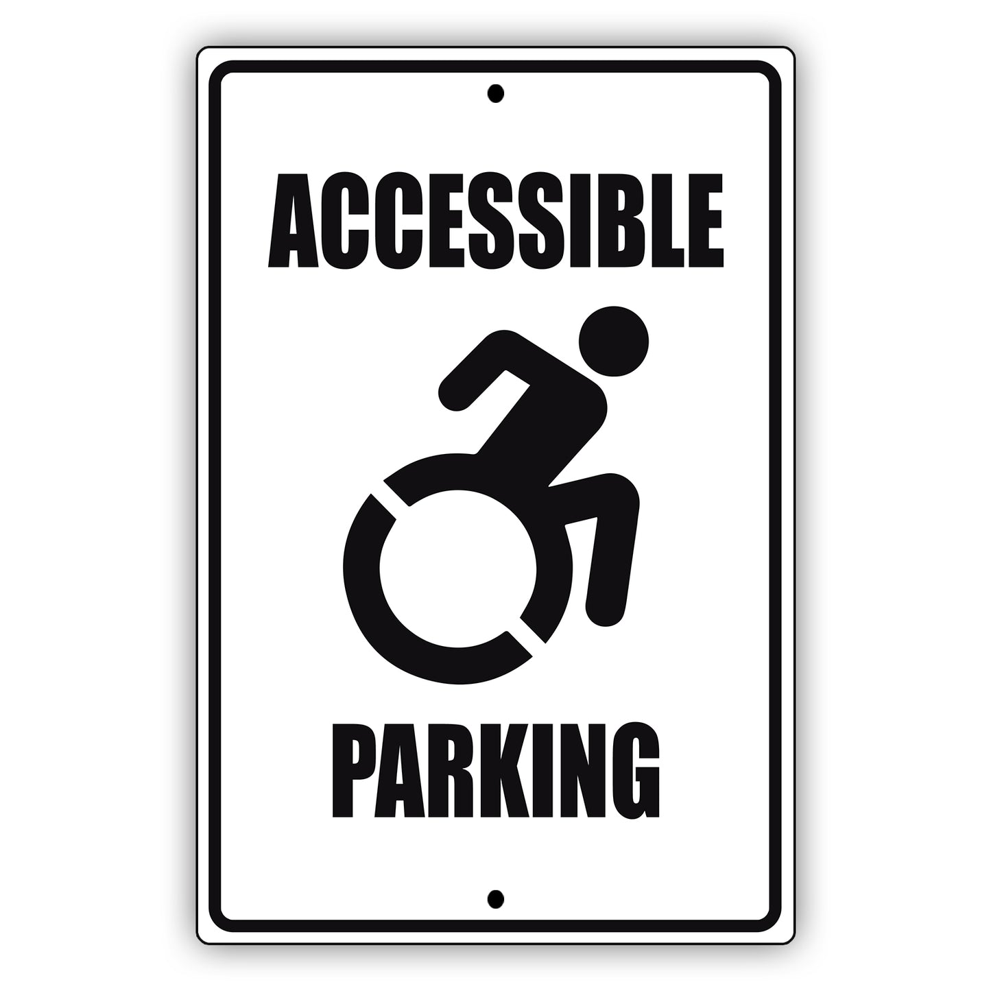 Accessible parking aluminum metal sign