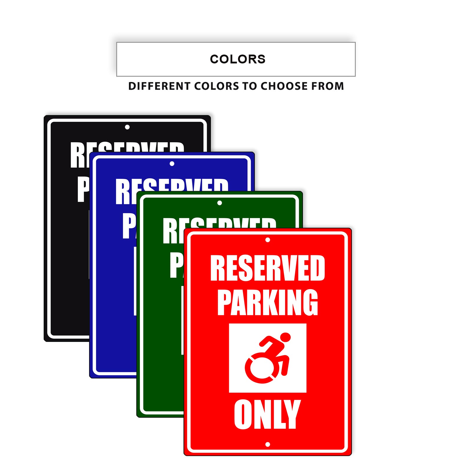 Reserved parking only aluminum metal sign