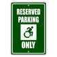 Reserved parking only aluminum metal sign