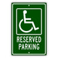 Reserved parking aluminum metal sign