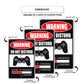 Warning do not disturb gaming in progress loading aluminum metal sign
