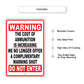Warning the cost of ammunition is increasing di not enter aluminum metal sign