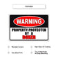 Warning property protected by a boxer aluminum metal sign
