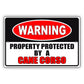 Warning property protected by a cane corso aluminum metal sign