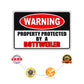 Warning property protected by a rottweiler aluminum metal sign
