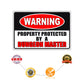 Warning property protected by a dungeon master aluminum metal sign