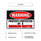 Warning property protected by a dungeon master aluminum metal sign