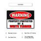 Warning property protected by a white terrier aluminum metal sign