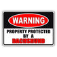 Warning property protected by a dachshund aluminum metal sign