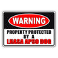 Warning property protected by a lhasa apso dog aluminum metal sign